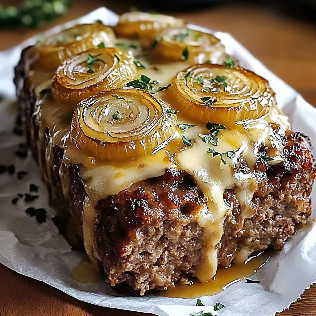 Recipe preparation for French Onion Meatloaf