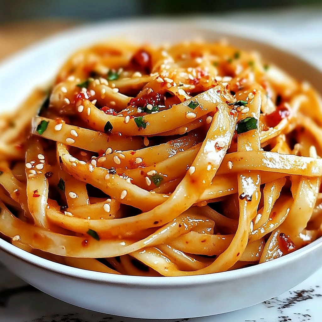 Recipe preparation for Spicy Chili Garlic Noodles