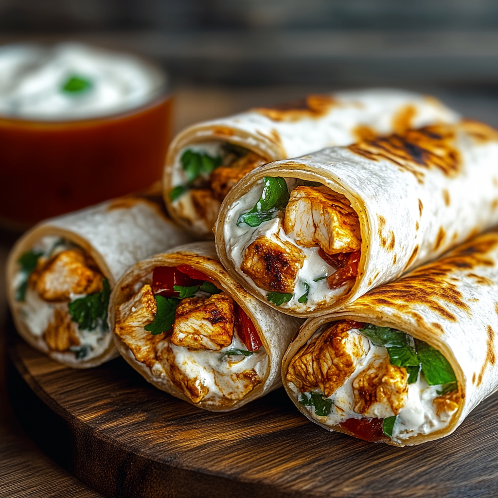 Recipe preparation for Crispy Air Fryer Chicken & Mozzarella Wraps