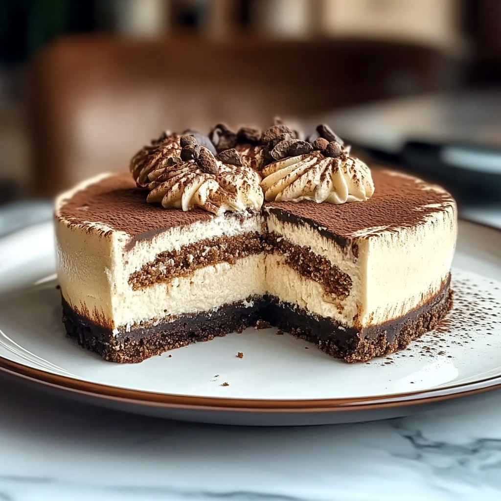 Recipe preparation for Tiramisu Cheesecake