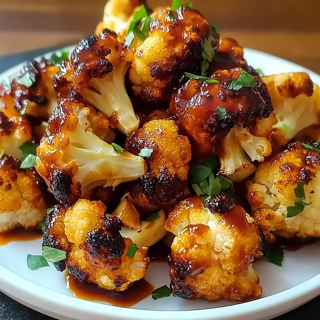 Recipe preparation for Maple Sriracha Cauliflower Bliss