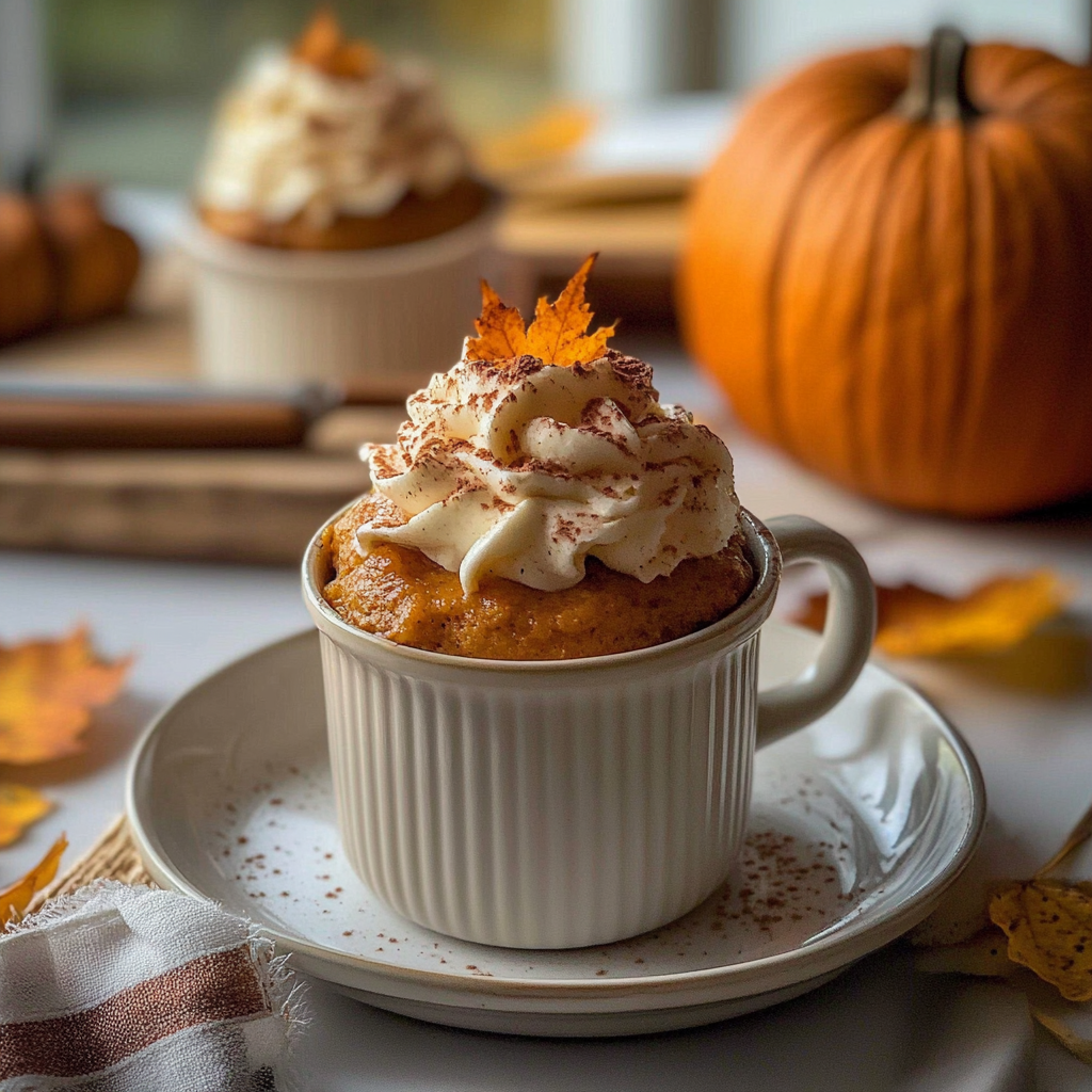 Recipe preparation for Pumpkin Spice Mug Cake