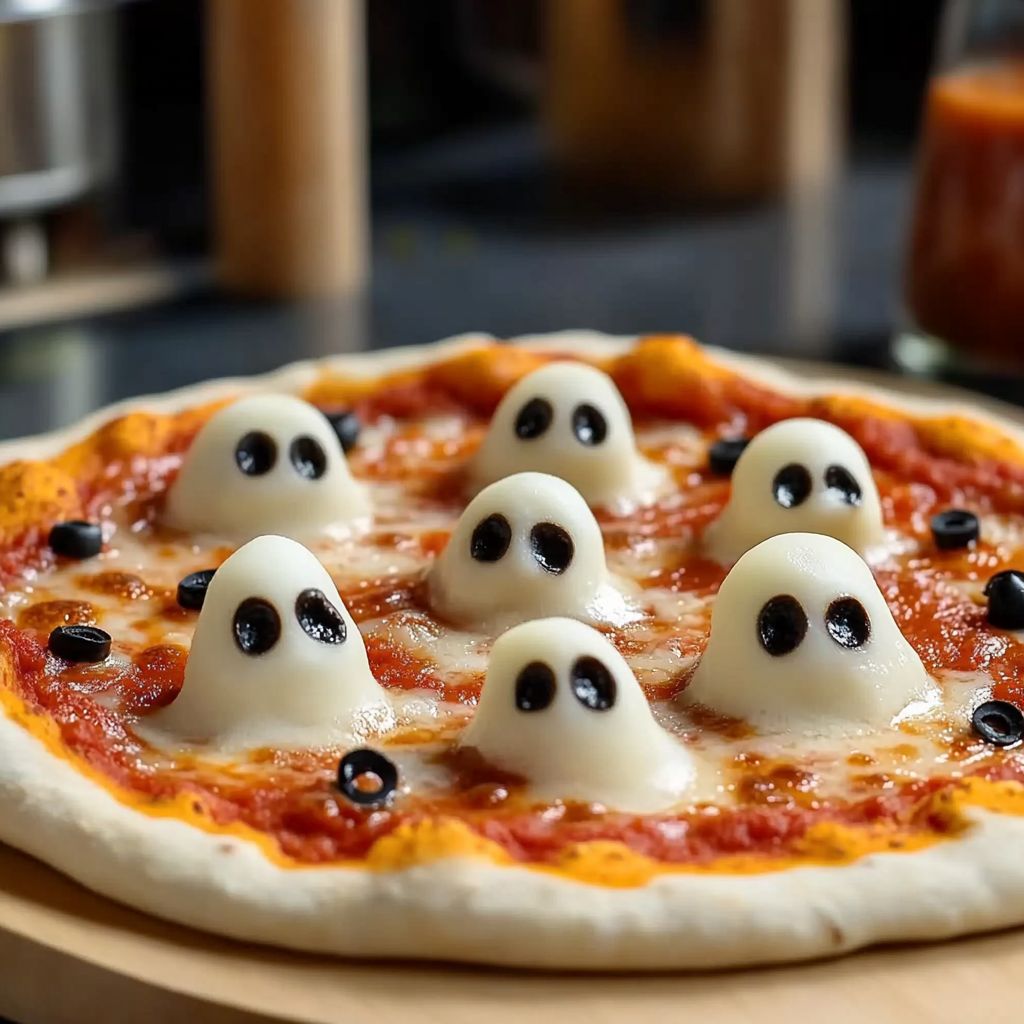 Recipe preparation for Ghostly Pizza