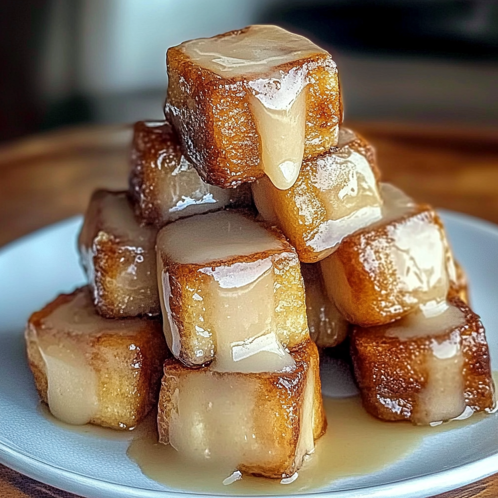 Recipe preparation for Cinnamon Roll French Toast Bites Recipe