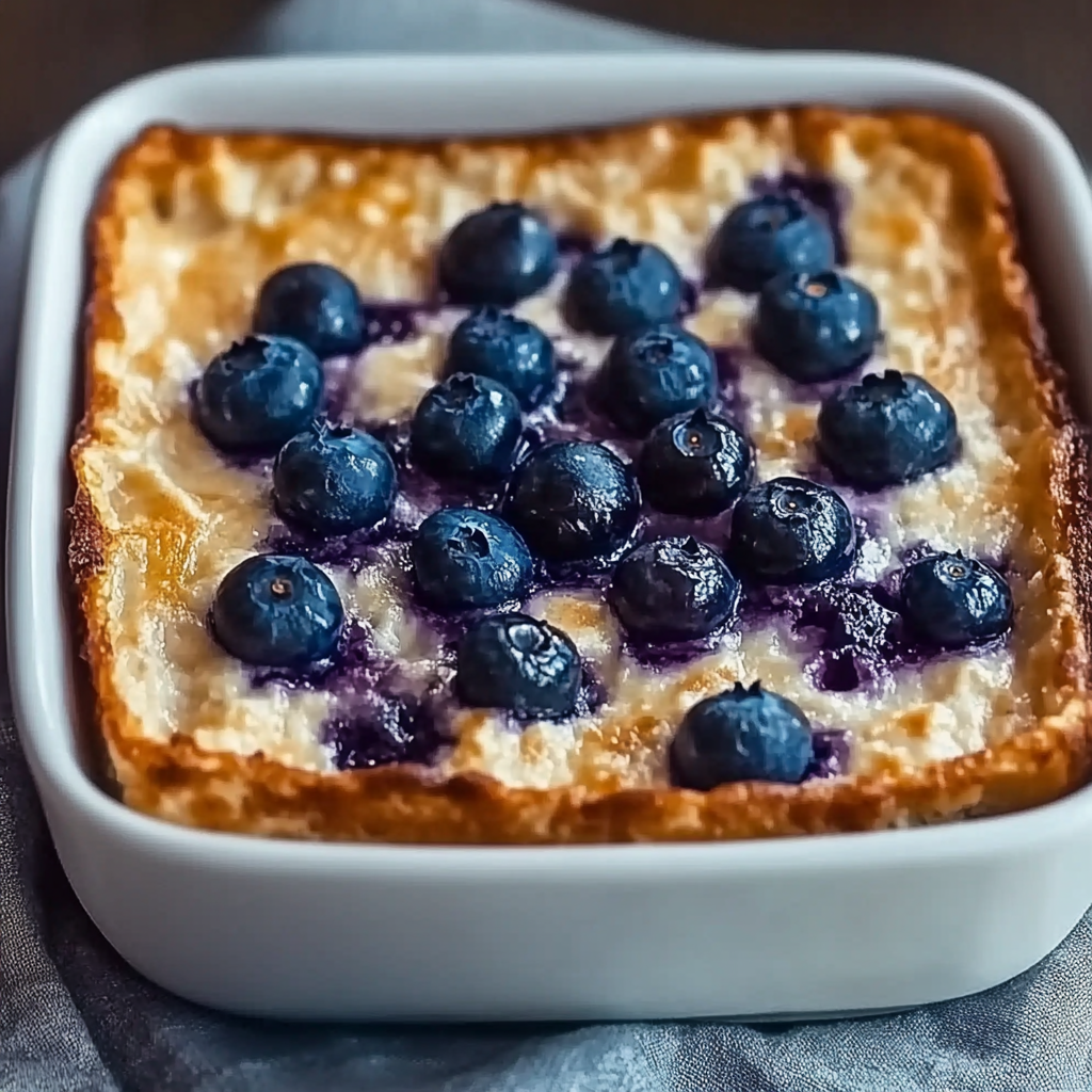 Recipe preparation for Blueberry Cottage Cheese Breakfast Bake