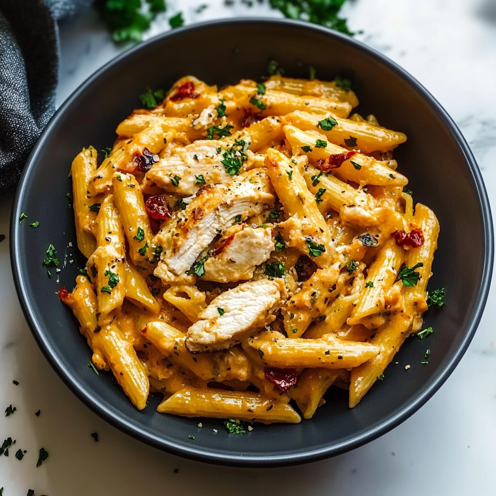 Recipe preparation for Marry Me Chicken Pasta