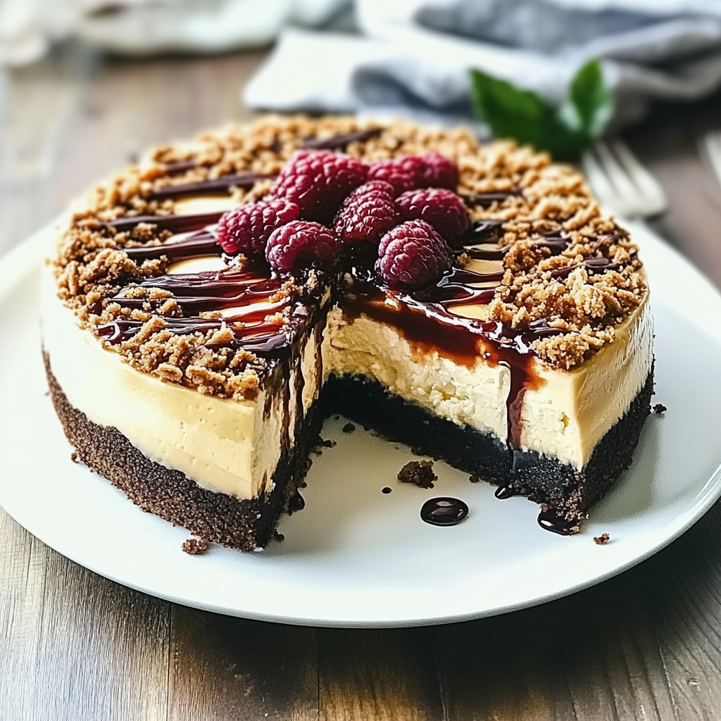 Recipe preparation for Samoa Cheesecake