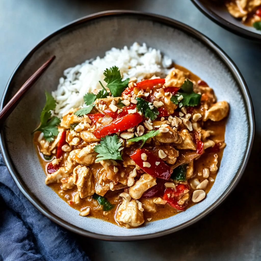 Recipe preparation for Slow-Cooked Peanut Stir-Fry
