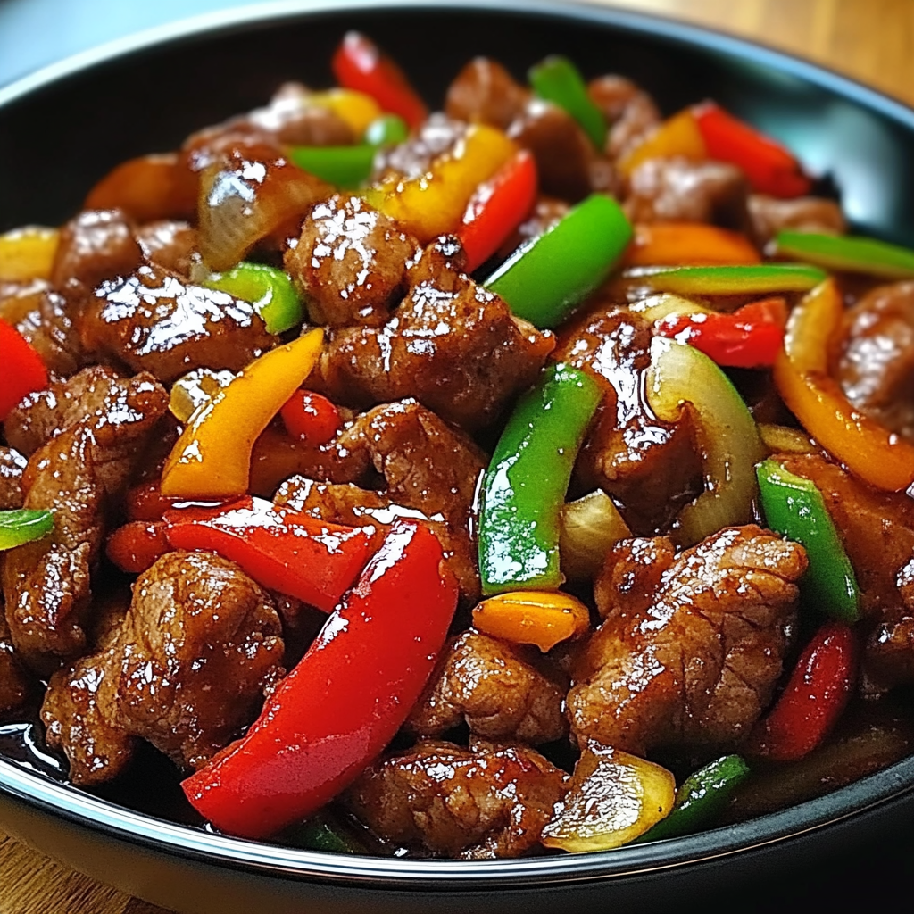 Recipe preparation for Easy Chinese Pepper Steak