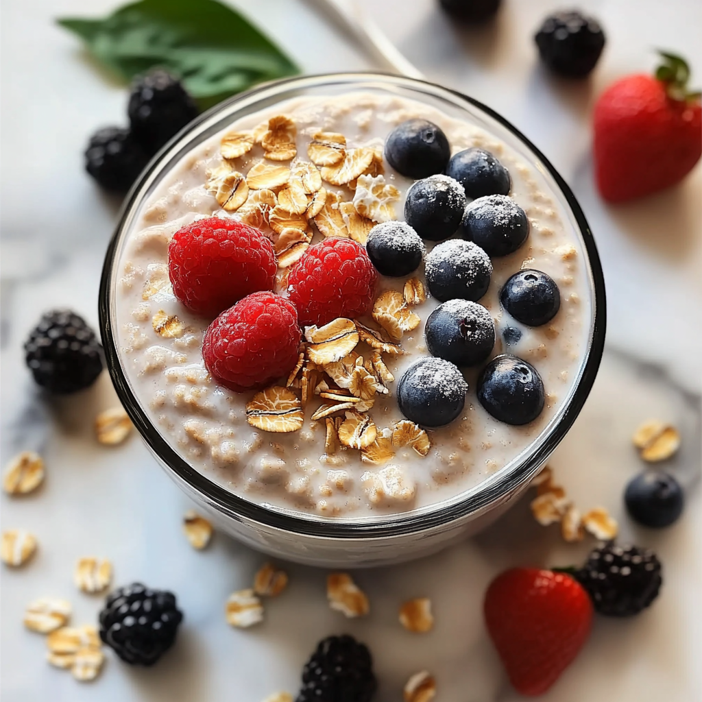 Recipe preparation for  Vanilla Overnight Oats Recipe: Your Go-To Make-Ahead Breakfast