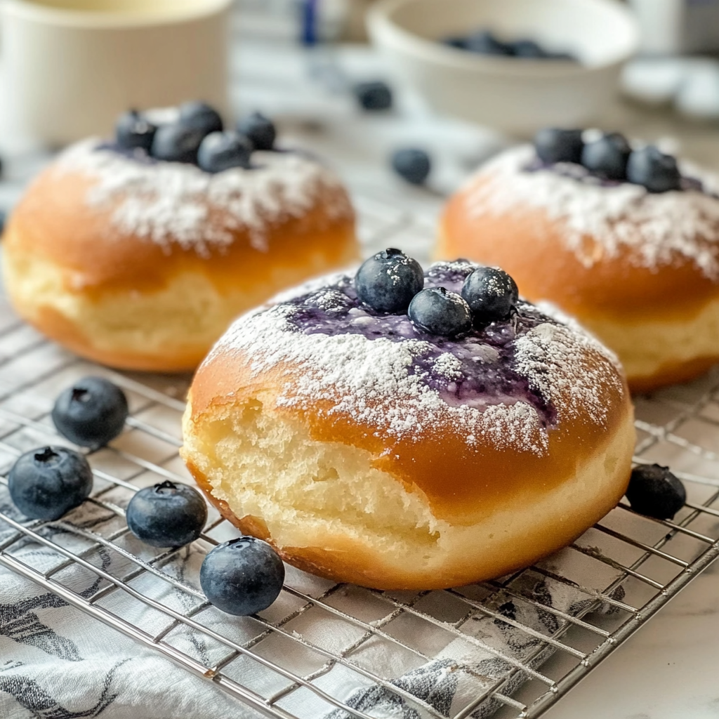 Recipe preparation for Blueberry & Custard Brioche Bun