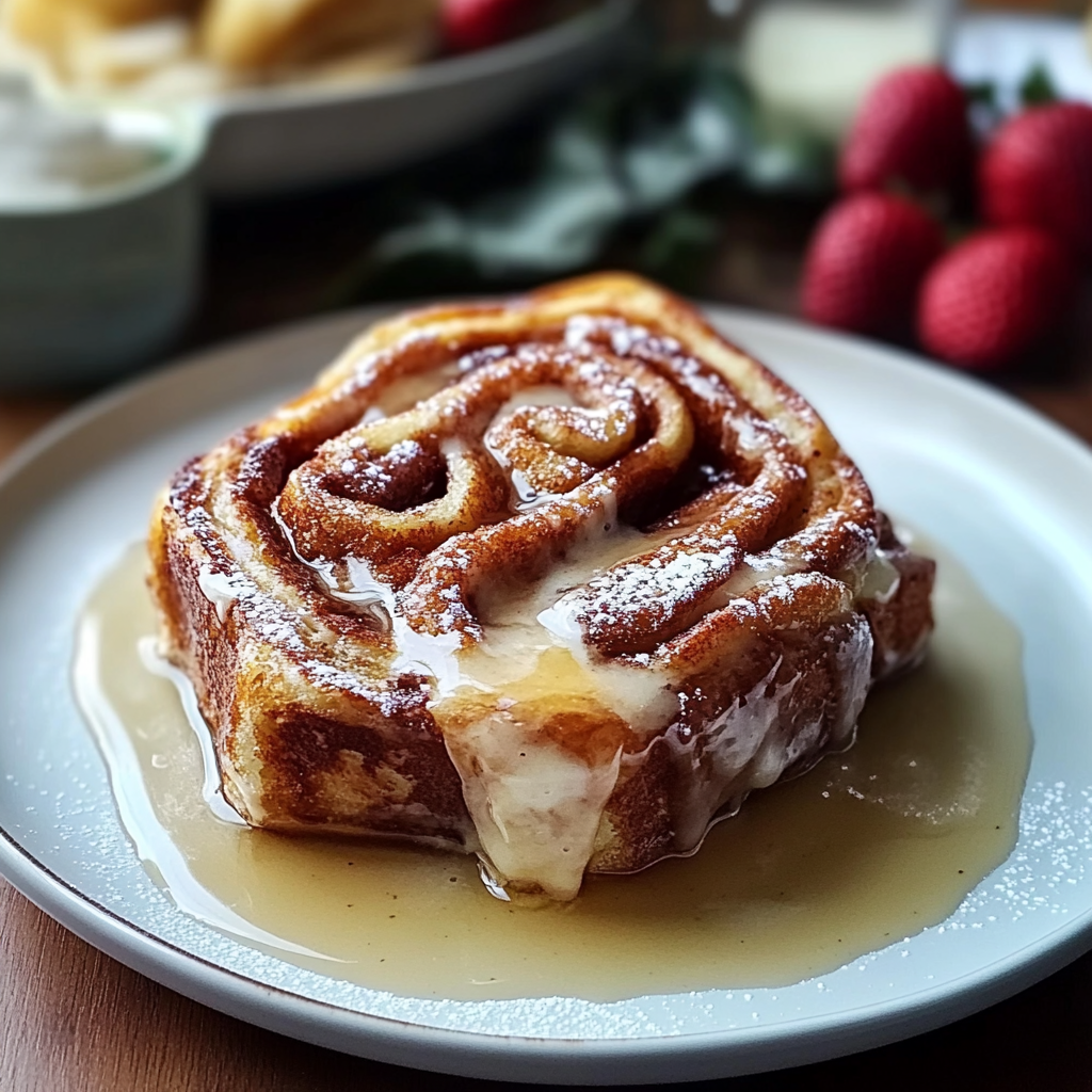 Recipe preparation for Cinnamon Roll French Toast