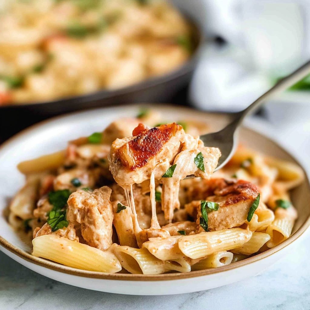 Recipe preparation for Creamy Southwest Chicken Pasta