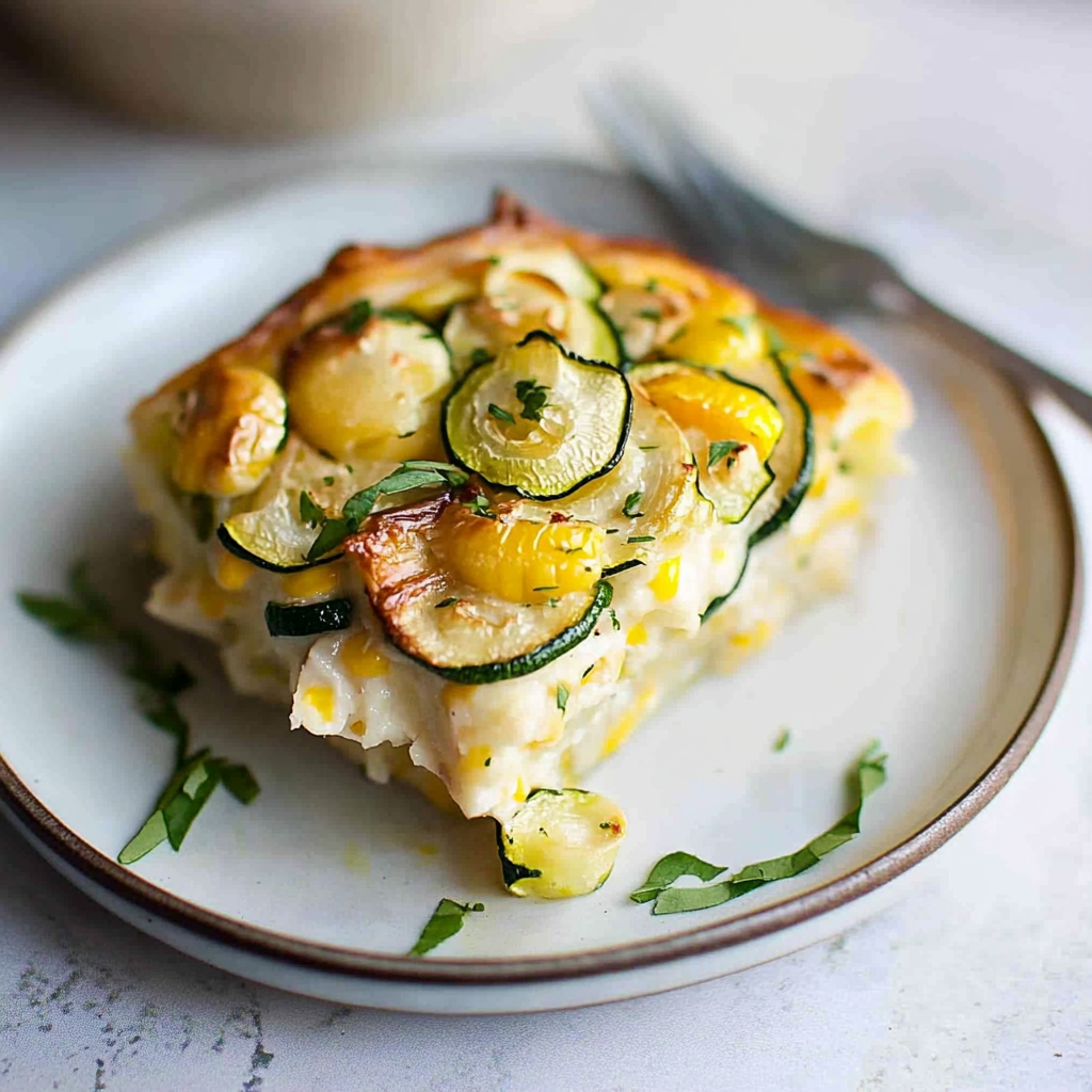Recipe preparation for Sweet Corn Zucchini Pie Recipe