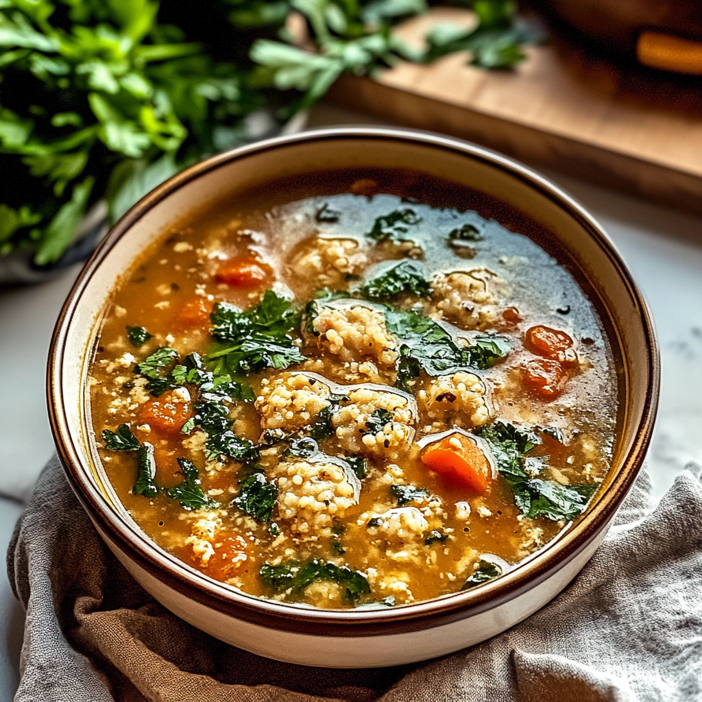 Recipe preparation for Italian Wedding Soup
