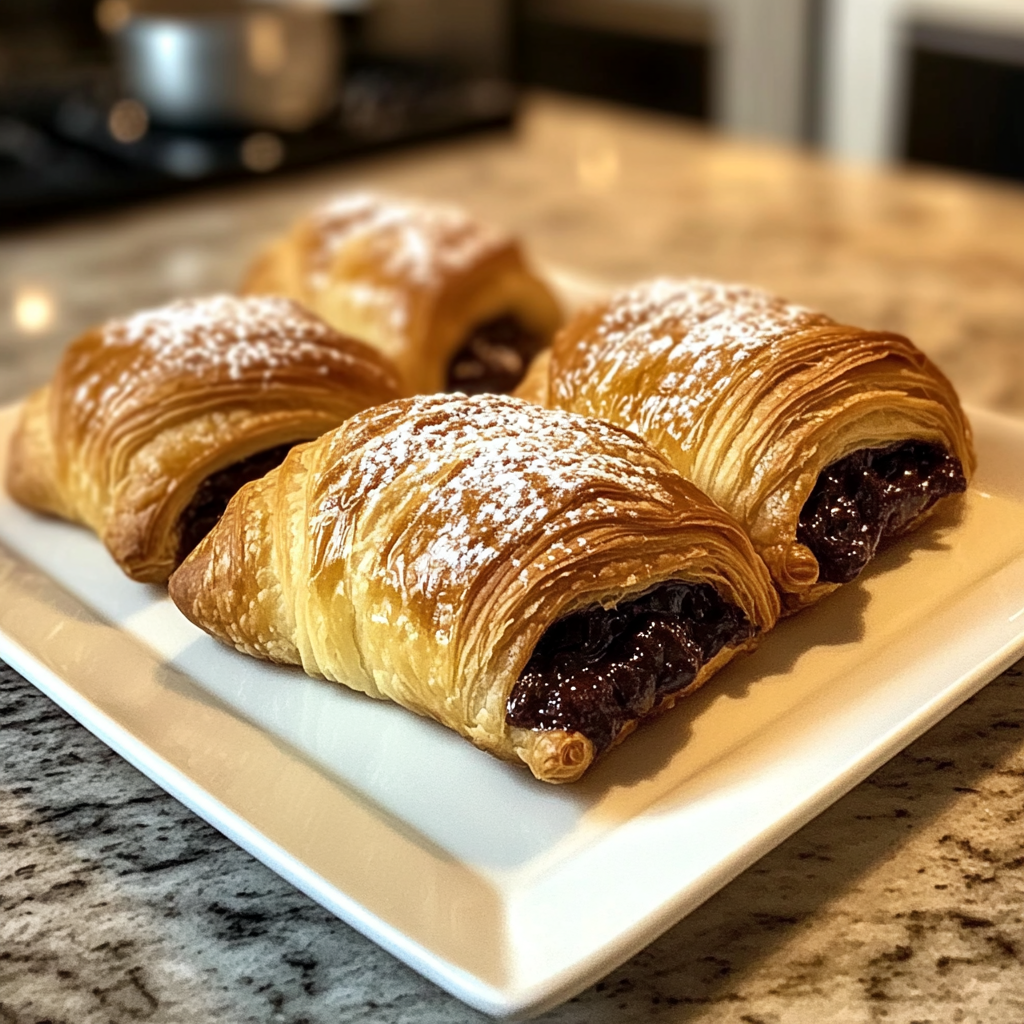 Recipe preparation for Easy Chocolate Croissants