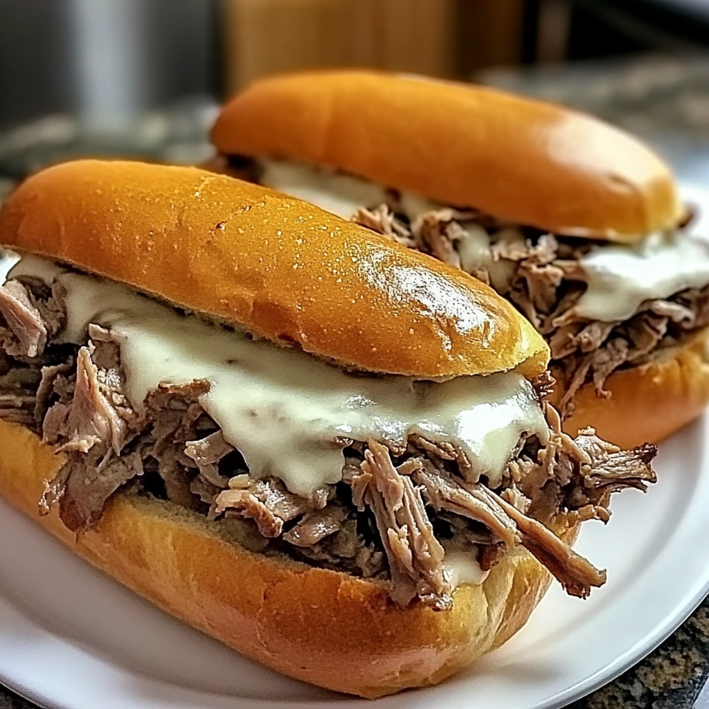 Recipe preparation for French Dip Sandwiches