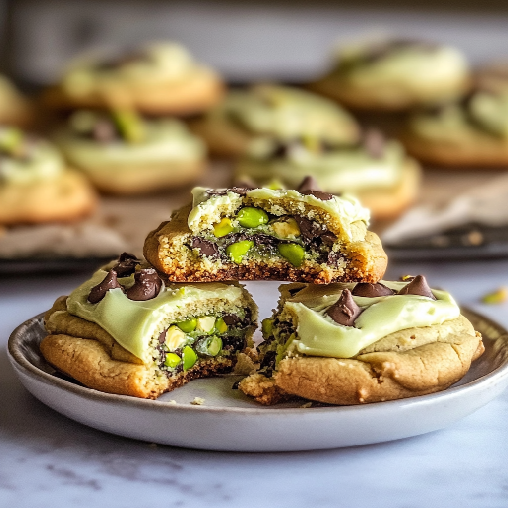 Recipe preparation for Pistachio Cream Cookies