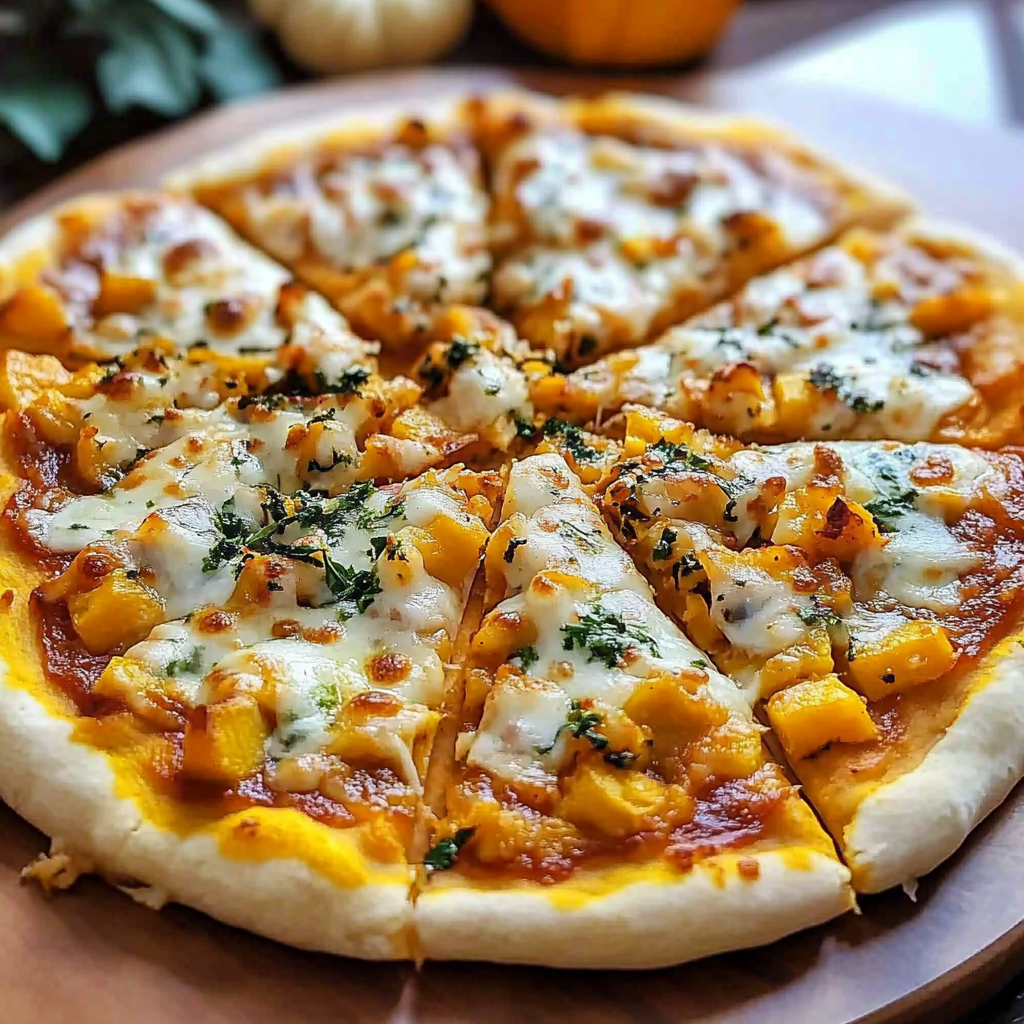 Recipe preparation for Savory Pumpkin Pizza with Havarti and Caramelized Onions