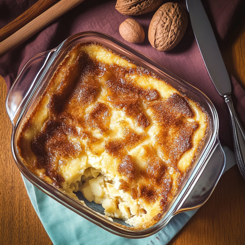 Recipe preparation for Apple Cinnamon Cottage Cheese Bake