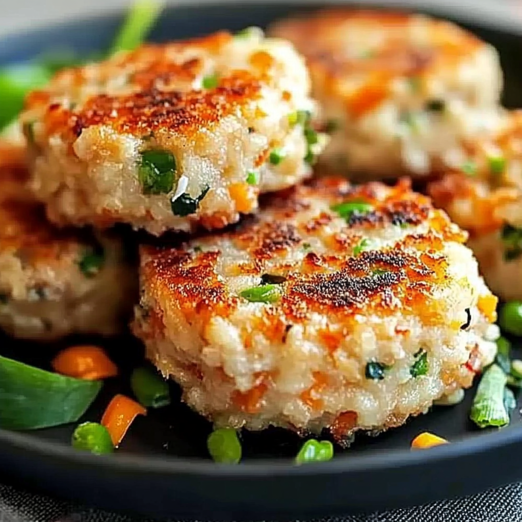 Recipe preparation for Asian-Style Tuna Cakes with Spicy Mayo