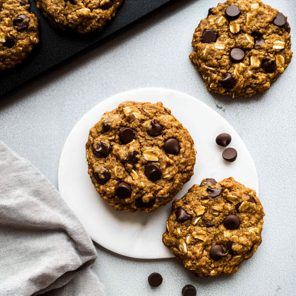 Recipe preparation for Pumpkin Oatmeal Chocolate Chip Cookies