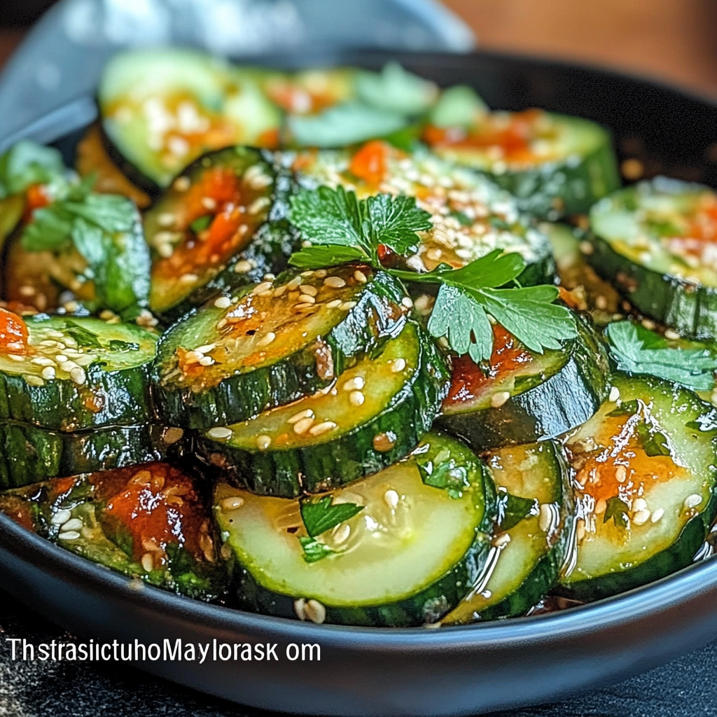 Recipe preparation for Mexican-style cucumbers