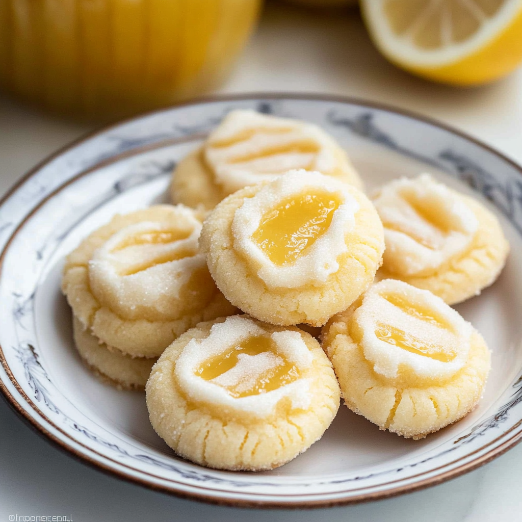 Recipe preparation for Thumbprint Cookies with Lemon Curd