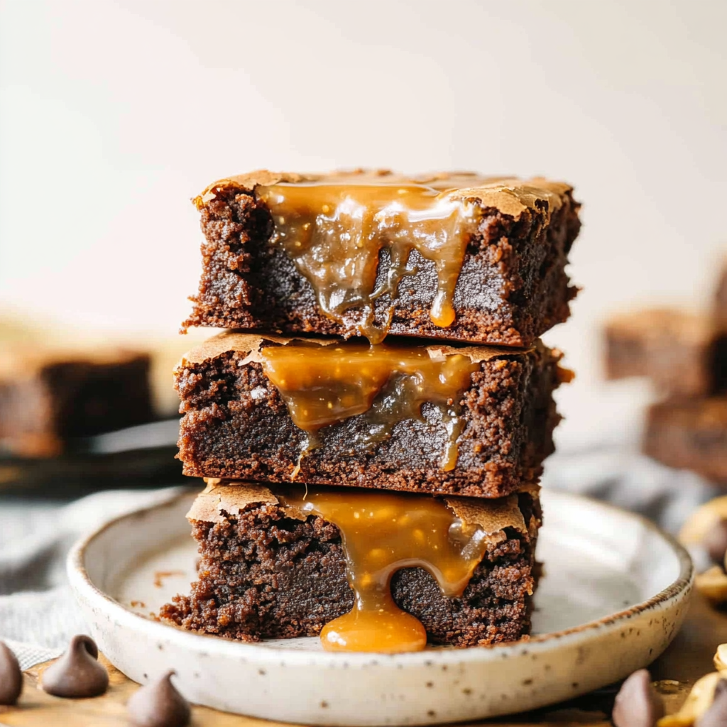 Recipe preparation for Caramel Brownies