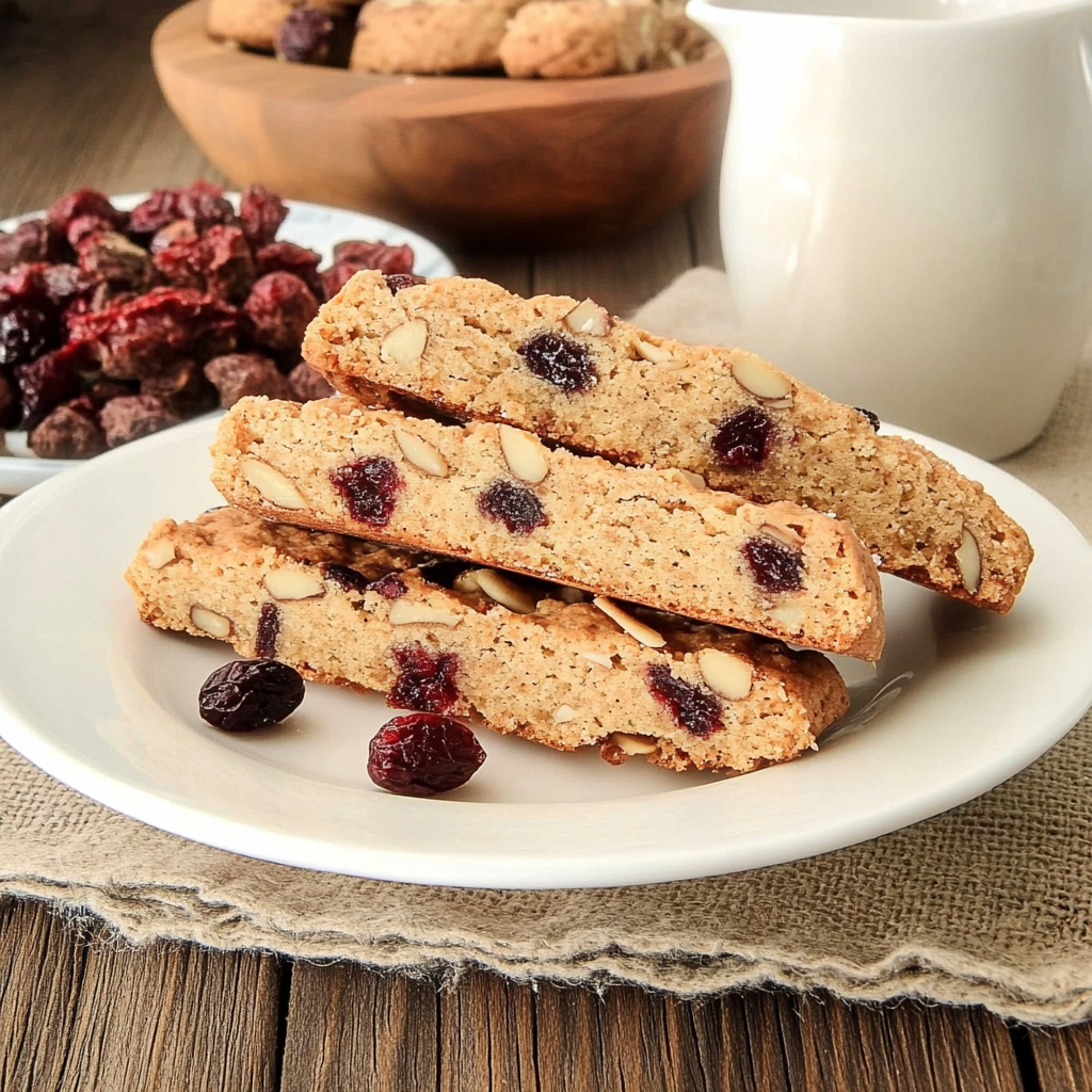 Recipe preparation for Almond Cranberry Biscotti Bites