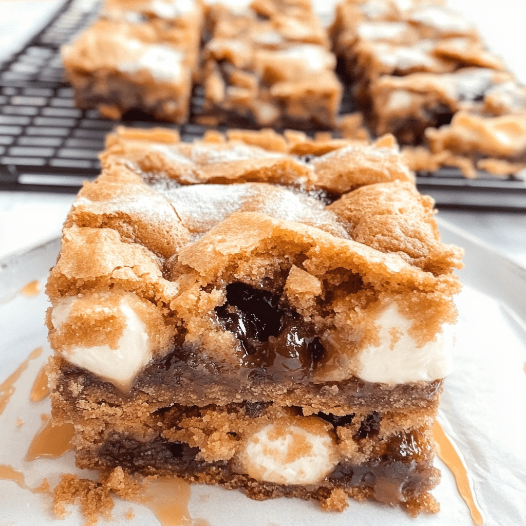 Recipe preparation for Browned Butter Marshmallow Cookie Bars
