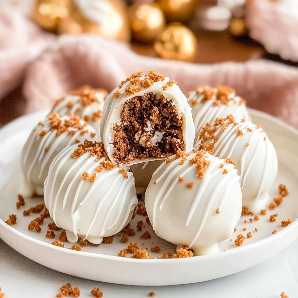 Recipe preparation for Gingerbread White Hot Chocolate Truffles