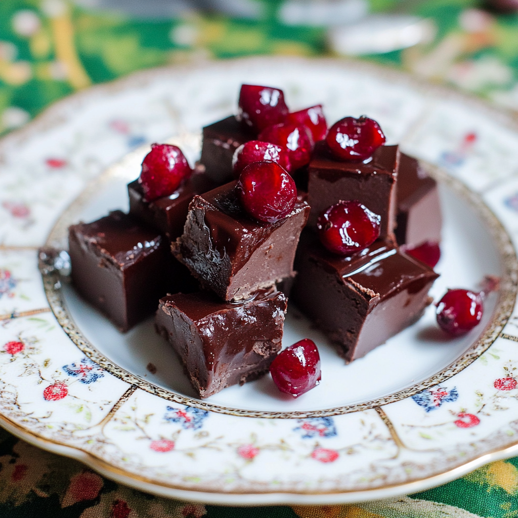 Recipe preparation for Christmas Cherry Chocolate Fudge