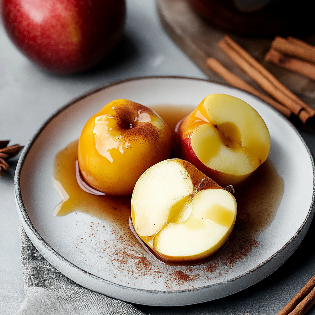 Recipe preparation for Cinnamon Ginger Poached Apples