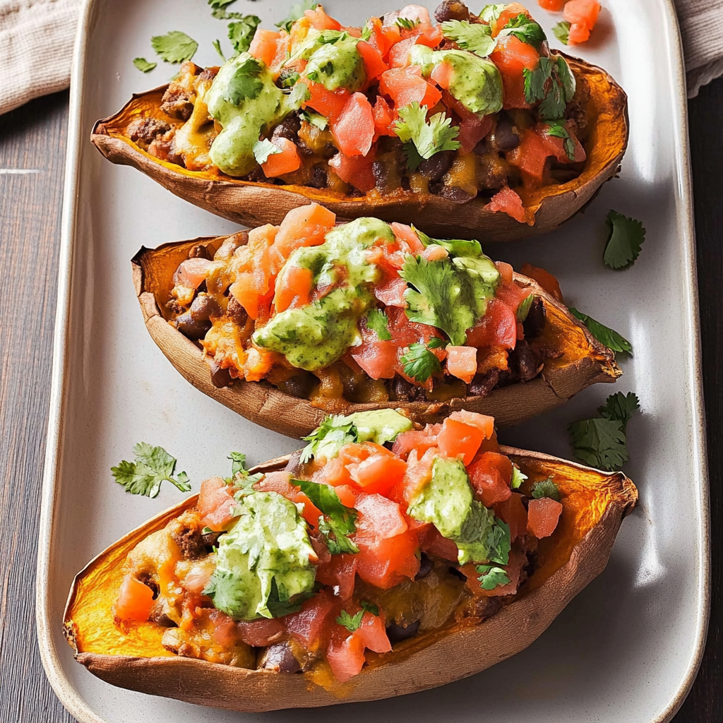 Recipe preparation for Five-Ingredient Taco-Stuffed Sweet Potatoes