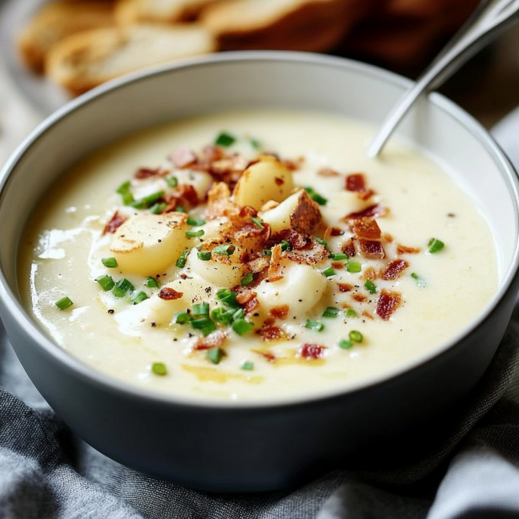 Recipe preparation for Smoked Gouda and Potato Soup