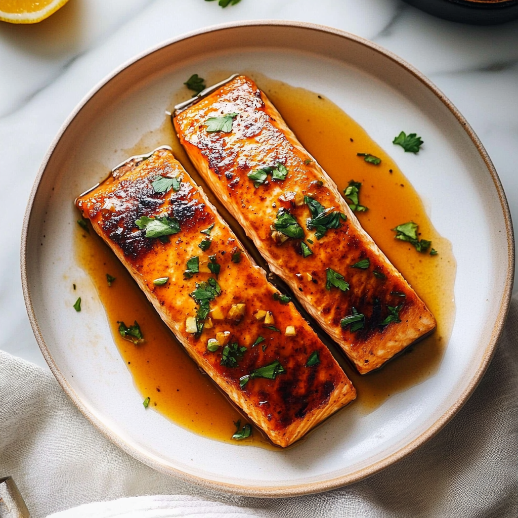 Recipe preparation for Harissa Honey Roasted Salmon
