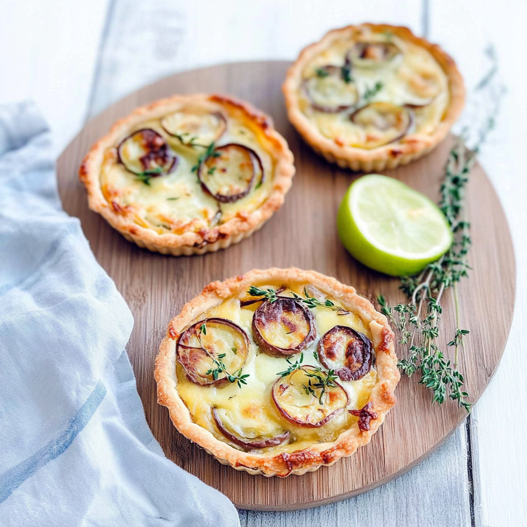 Recipe preparation for Mini Savory Gruyère & Thyme Tarts