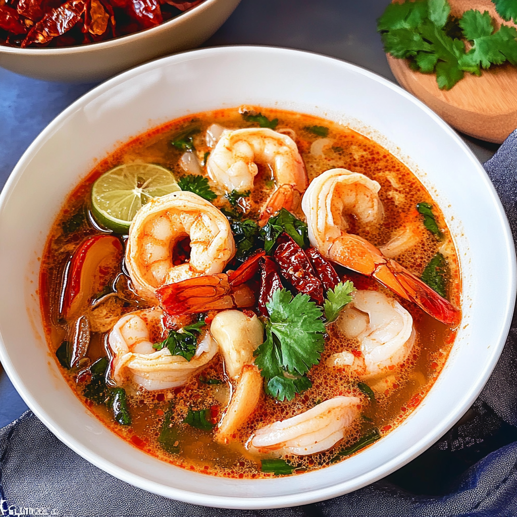 Recipe preparation for Tom Yum Goong