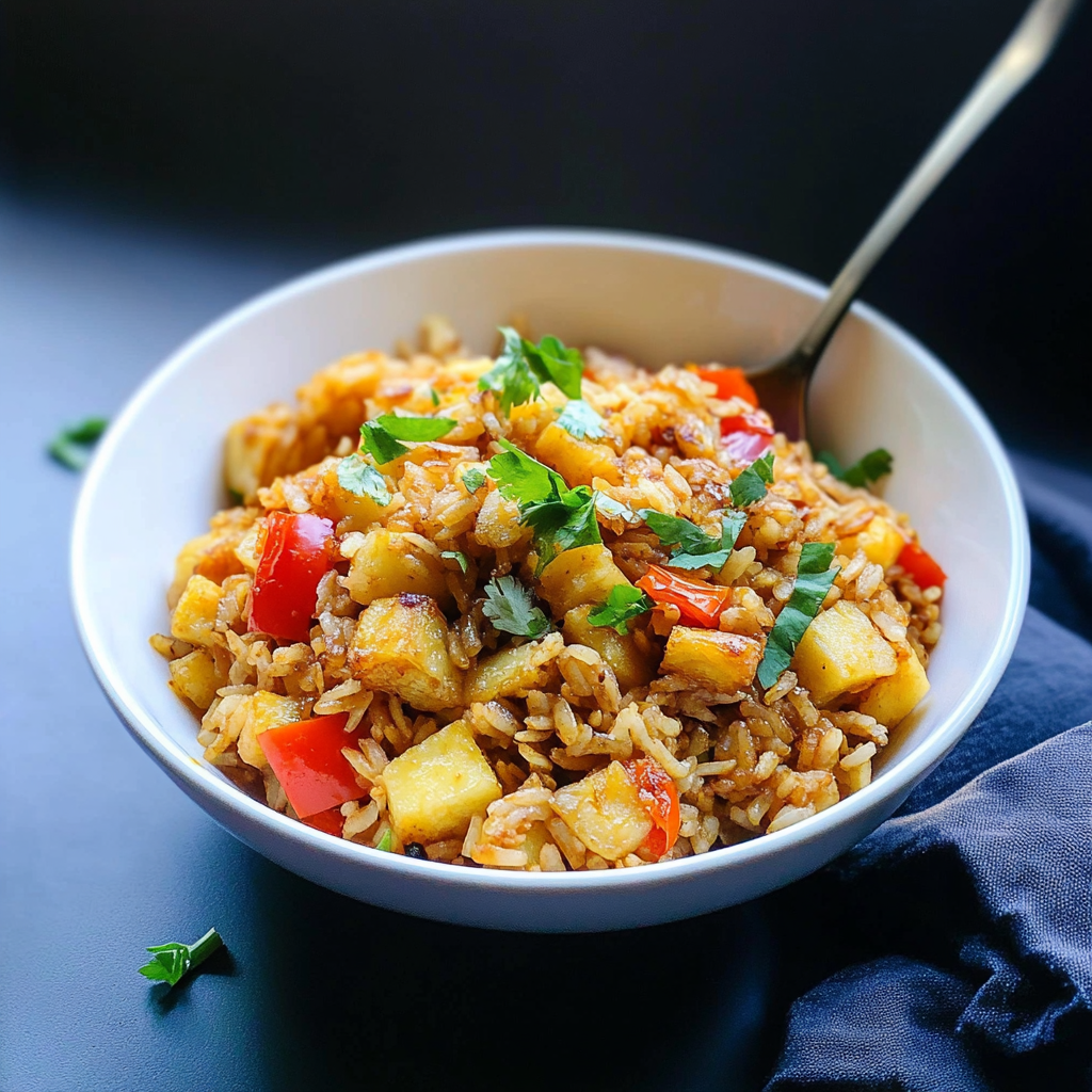 Recipe preparation for Pineapple Fried Rice