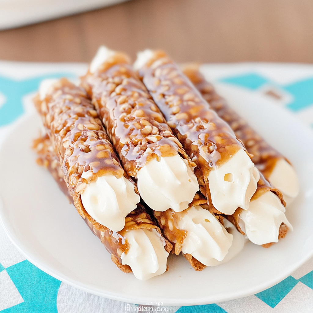 Recipe preparation for Brandy Snaps with Whipped Cream