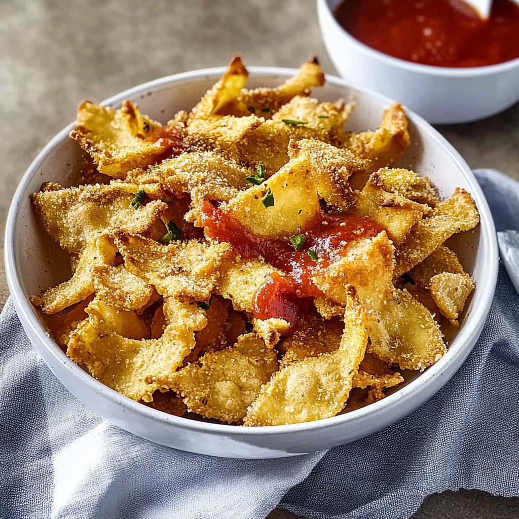 Recipe preparation for Air Fryer Pasta Chips