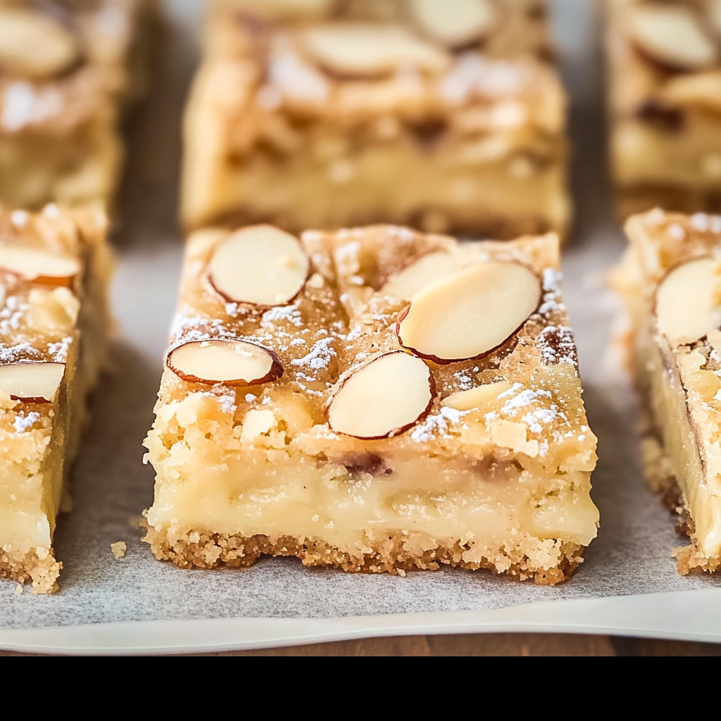 Recipe preparation for White Chocolate Almond Cookie Bars