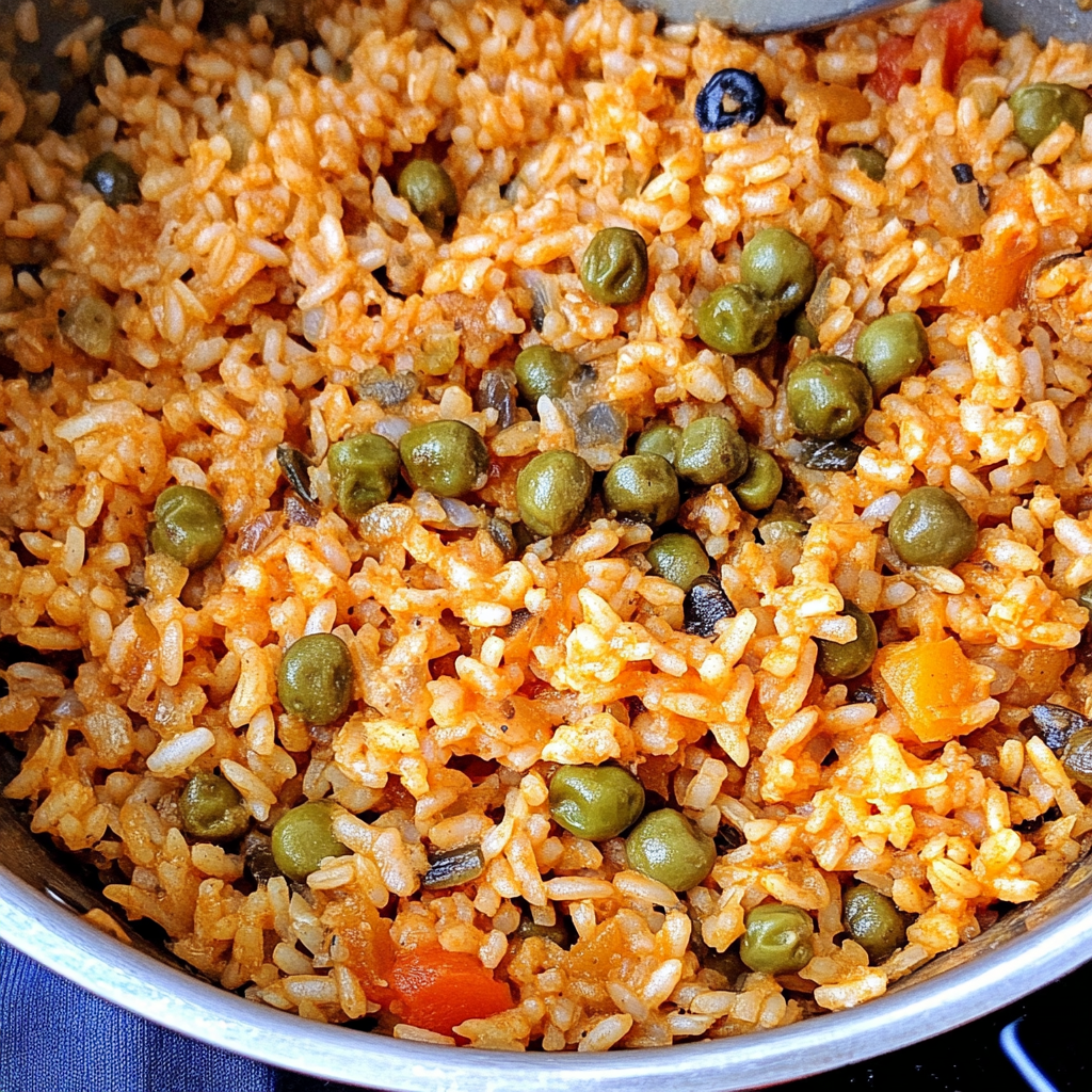Recipe preparation for Arroz con Gandules
