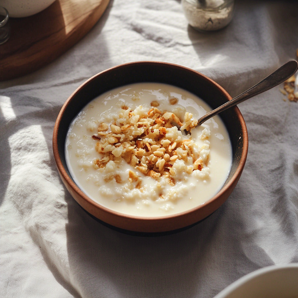 Recipe preparation for Vanilla Bean Rice Pudding