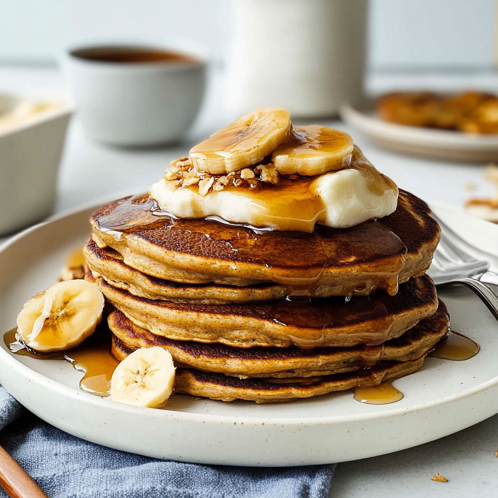 Recipe preparation for Brown Butter Banana Pancakes