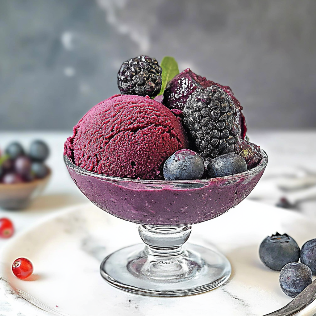 Recipe preparation for Blue Blueberry Sorbet