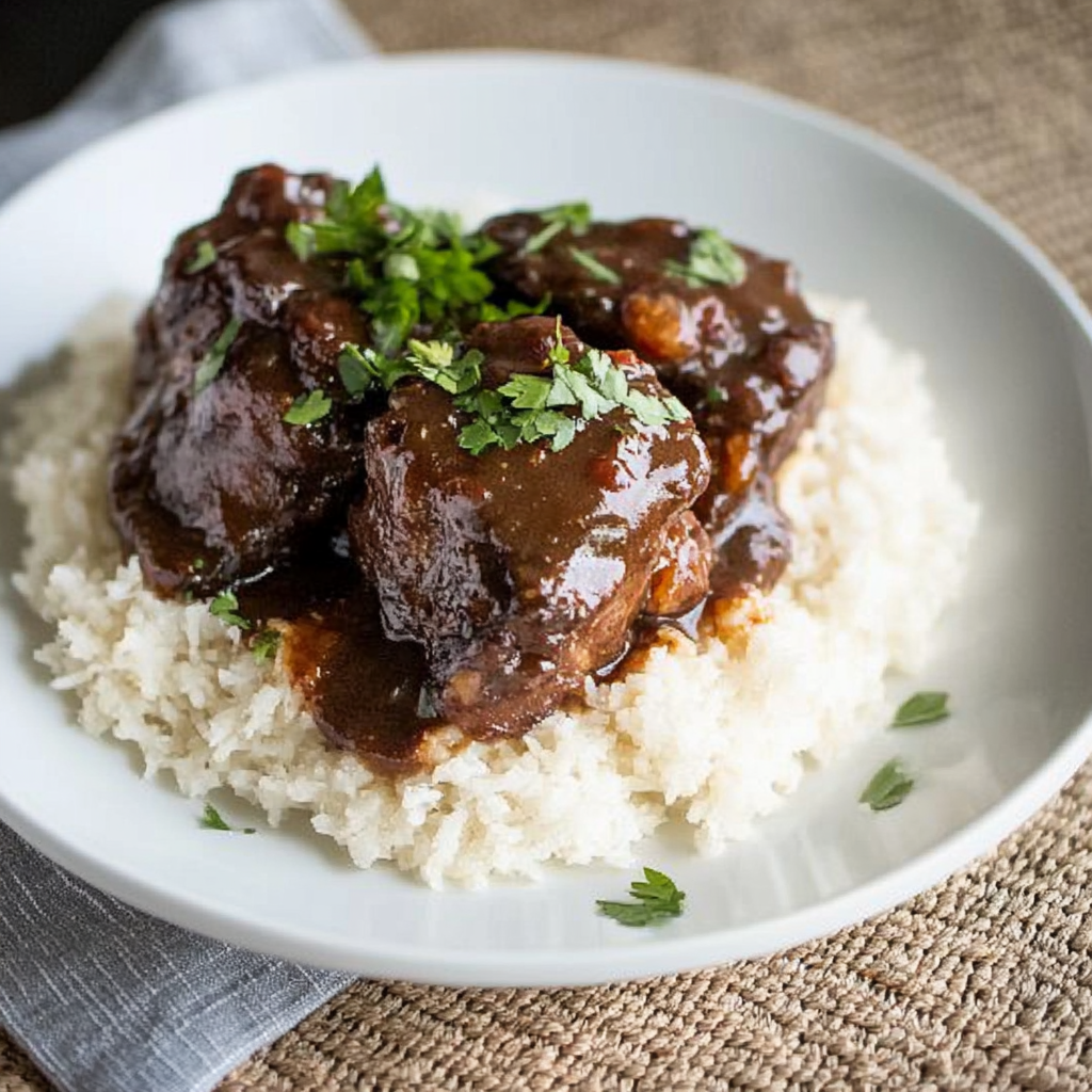 Recipe preparation for Espresso-Braised Short Ribs