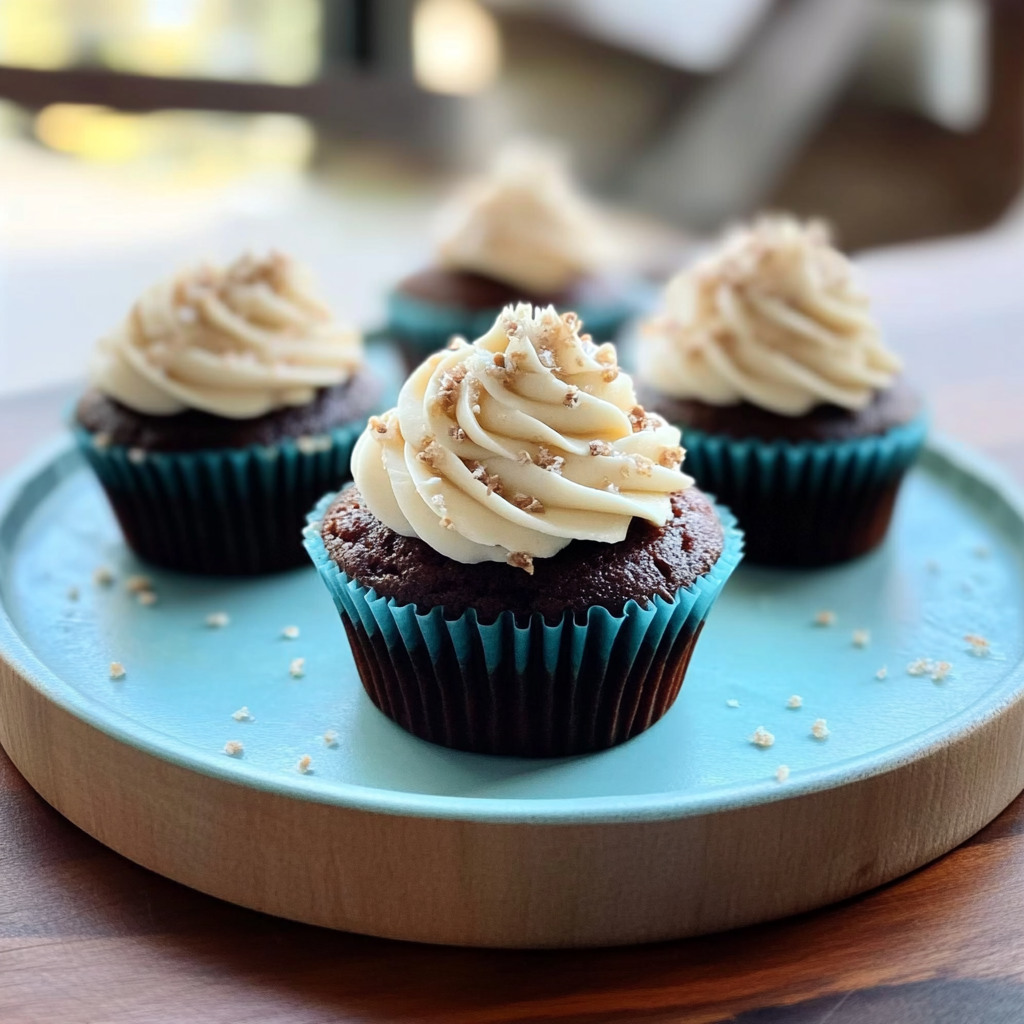Recipe preparation for Miso Fudge Cupcake