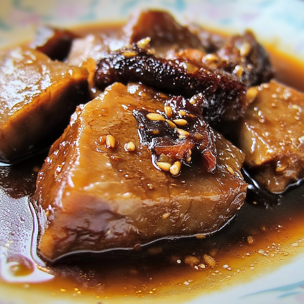 Recipe preparation for Braised Pork Belly with Star Anise